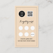 Blush Pink Logo QR Code Business Reward Punch ロイヤリティカード (正面)