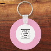 Blush Pink Logo QR Code Promo Keychains キーホルダー (正面)