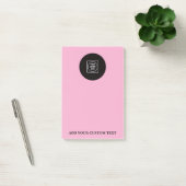 Blush Pink Logo Text Business Sticky Notepad ポストイット (オフィス)