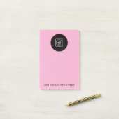 Blush Pink Logo Text Business Sticky Notepad ポストイット (デスク上)