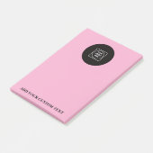Blush Pink Logo Text Business Sticky Notepad ポストイット (アングル)