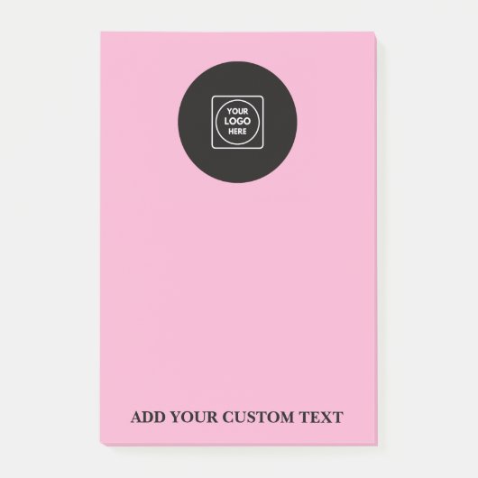 Blush Pink Logo Text Business Sticky Notepad ポストイット (正面)
