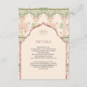 Blush Pink Lotus Garden Indian Wedding Details エンクロージャーカード (正面)