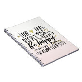 Blush Pink Love Hugs XOXO Kisses Happy Heart ノートブック (右側)