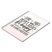 Blush Pink Love Hugs XOXO Kisses Happy Heart ノートブック (左側)