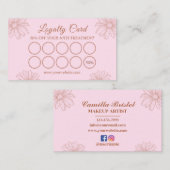 Blush Pink Loyalty Card for Salon & Beauty Artists ロイヤリティカード (正面/裏面)