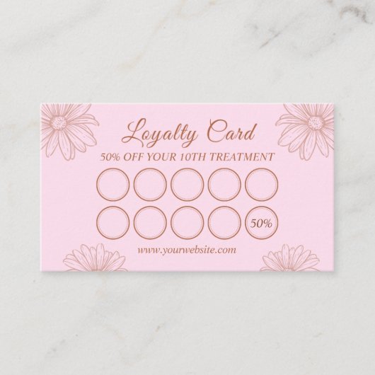 Blush Pink Loyalty Card for Salon & Beauty Artists ロイヤリティカード (正面)