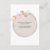 Blush Pink Magnolia Floral Wedding Invitation Card エンクロージャーカード (裏面)