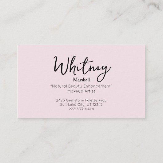 Blush Pink Makeup Artist Photo  名刺 (裏面)