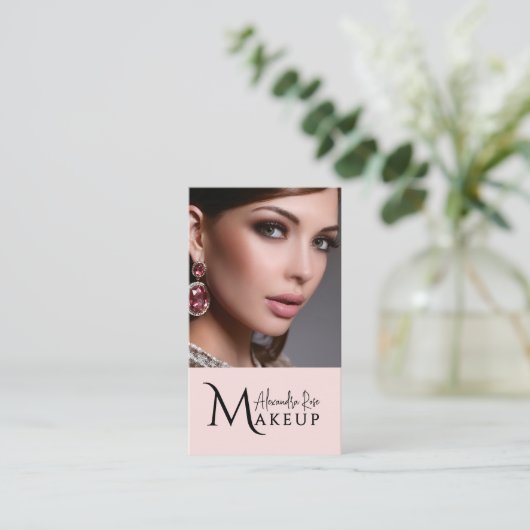 Blush Pink Makeup Artist Qr Code Social Icon 名刺 (スタンド正面)