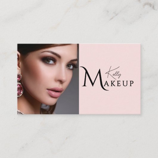 Blush Pink Makeup Artist Qr Code Social Icon 名刺 (正面)