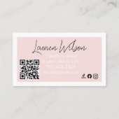  Blush Pink Makeup & Beauty Photo Business Card 名刺 (裏面)