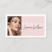  Blush Pink Makeup & Beauty Photo Business Card 名刺 (正面)