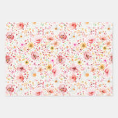 Blush Pink Meadow Wildflowers Boho Elegant ラッピングペーパーシート (正面2)