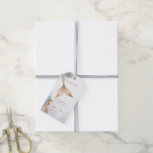 Blush Pink Mermaid Tail Baby Shower ギフトタグ (より糸付き)