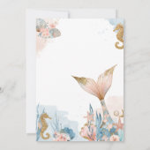 Blush Pink Mermaid Tail Baby Shower 招待状 (裏面)