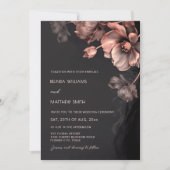 Blush Pink Metallic 3 D Flowers Wedding Invitation 招待状 (正面)