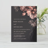 Blush Pink Metallic 3 D Flowers Wedding Invitation 招待状 (スタンド正面)