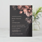 Blush Pink Metallic 3 D Flowers Wedding Invitation 招待状 (スタンド正面)
