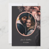 Blush Pink Metallic 3 D Flowers Wedding Invitation 招待状 (裏面)