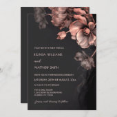 Blush Pink Metallic 3 D Flowers Wedding Invitation 招待状 (正面/裏面)