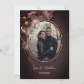 Blush Pink Metallic 3D Flowers Wedding Invitation 招待状 (裏面)