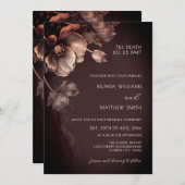 Blush Pink Metallic 3D Flowers Wedding Invitation 招待状 (正面/裏面)