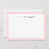 Blush Pink | Minimal Feminine Monogram Design ノートカード (正面)