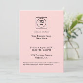 Blush Pink Minimalist | オーダーメイドのビジネスイベントロゴ 招待状 (スタンド正面)