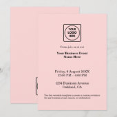 Blush Pink Minimalist | オーダーメイドのビジネスイベントロゴ 招待状 (正面/裏面)