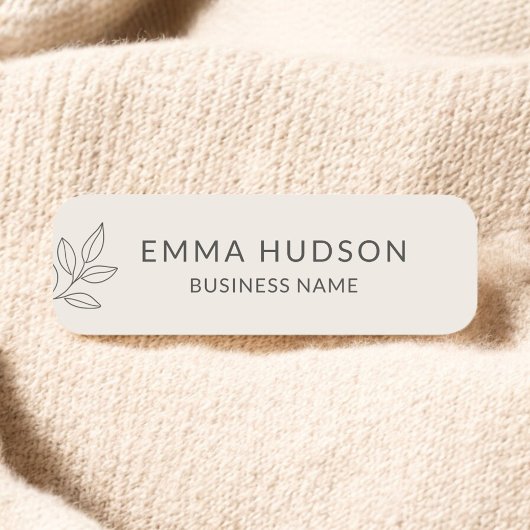 Blush Pink Minimalist Botanical Small Business  名札