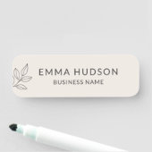 Blush Pink Minimalist Botanical Small Business  名札 (インサイチュ)