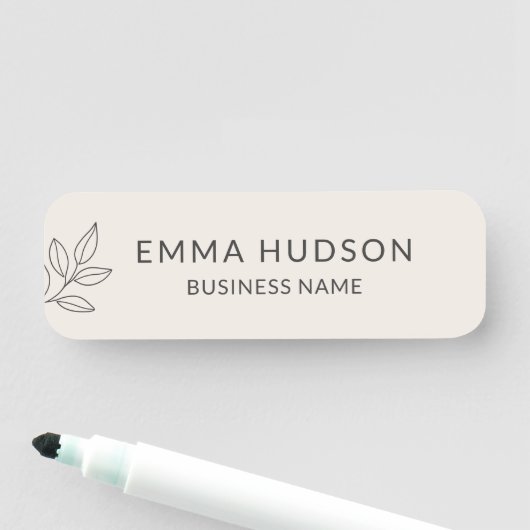 Blush Pink Minimalist Botanical Small Business  名札 (インサイチュ)