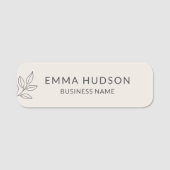 Blush Pink Minimalist Botanical Small Business  名札 (正面)