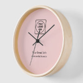 Blush Pink Minimalist | Custom Modern Business  壁時計 (傾斜)