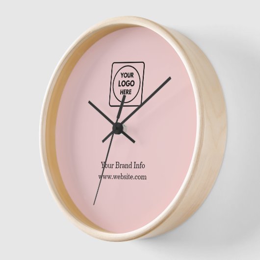 Blush Pink Minimalist | Custom Modern Business  壁時計 (傾斜)