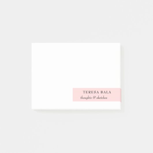 Blush Pink Minimalist Modern Design ポストイット (正面)