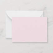Blush Pink Minimalist Monogram Name Flat Note Card ノートカード (裏面)