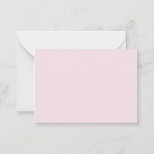 Blush Pink Minimalist Monogram Name Flat Note Card ノートカード (裏面)