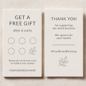 Blush Pink Minimalist Small Business Loyalty Card 名刺
