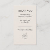 Blush Pink Minimalist Small Business Loyalty Card 名刺 (裏面)