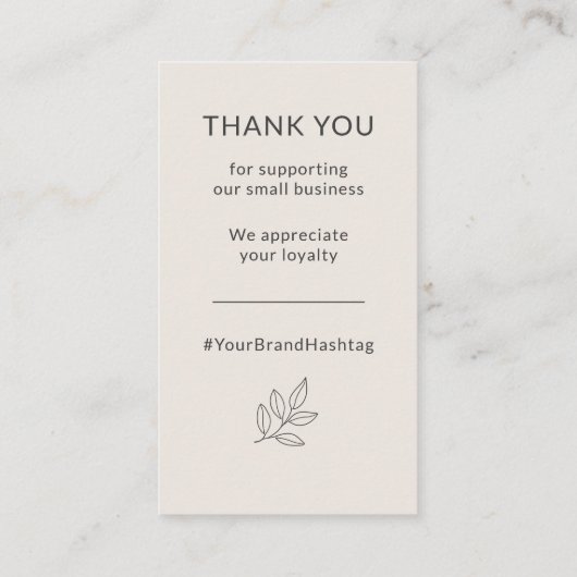 Blush Pink Minimalist Small Business Loyalty Card 名刺 (裏面)
