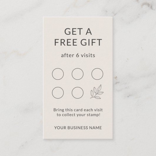 Blush Pink Minimalist Small Business Loyalty Card 名刺 (正面)