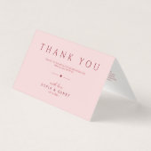 Blush Pink Minimalist Wedding Folded Thank You (正面)