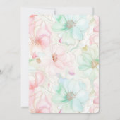 Blush Pink Mint Flowers Bridal Shower 招待状 (裏面)