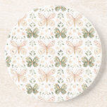 Blush Pink Mint Green Butterflies  コースター<br><div class="desc">Blush Pink Mint Green Butterflies</div>