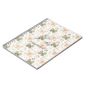 Blush Pink Mint Green Butterflies  ノートブック (左側)