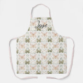 Blush Pink Mint Green Butterfly エプロン (正面)