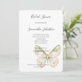 Blush Pink Mint Green Gold Butterfly Bridal Shower 招待状 (スタンド正面)