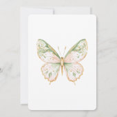 Blush Pink Mint Green Gold Butterfly Bridal Shower 招待状 (裏面)